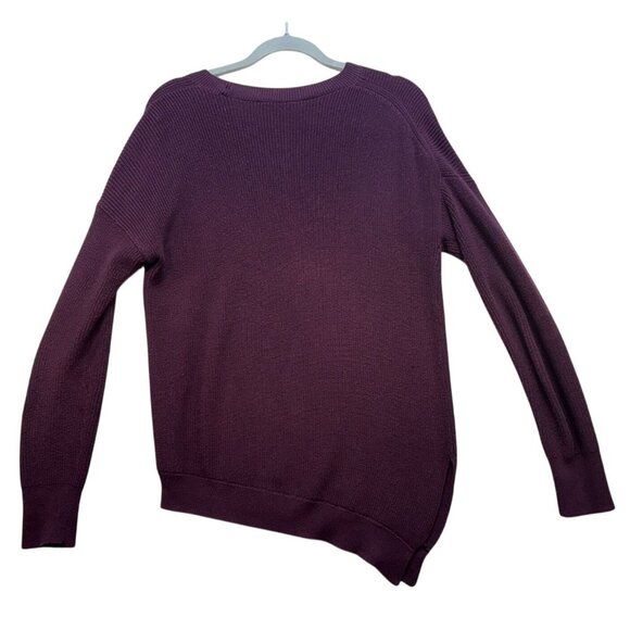 Athleta Womens Asymmetrical Hem Sweater Purple XS Pima Cotton Tencel Silk Blend - Picture 7 of 10